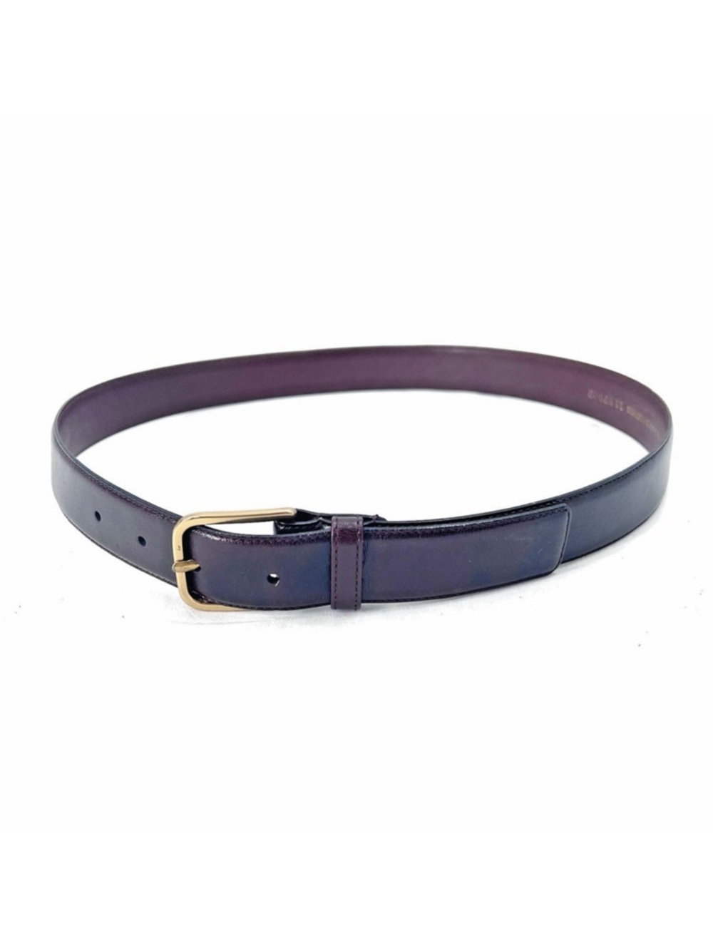 Canterbury Brown Italian Glazed Leather Belt Brass Buckle Mens Size 32